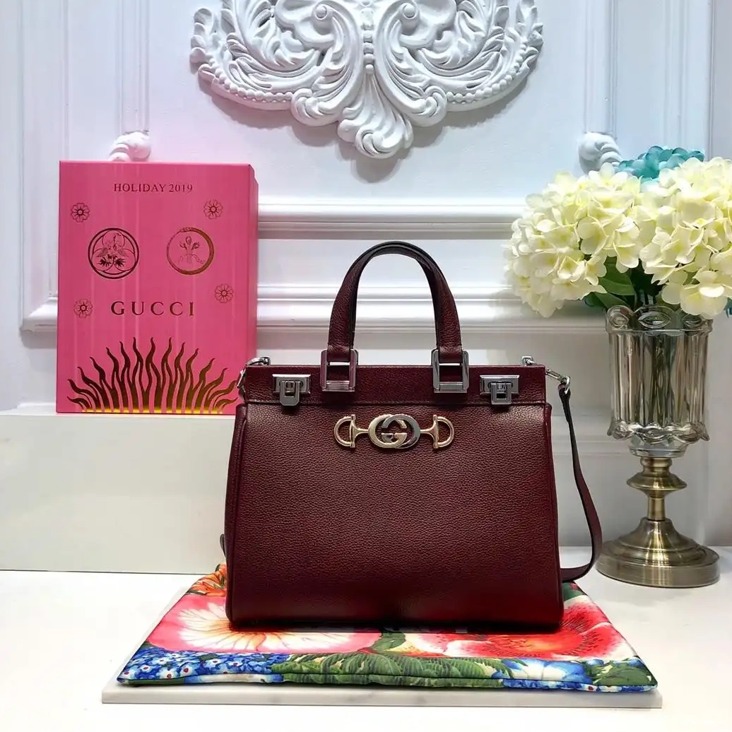 Firstbag ru leather Zumi top small handle grainy Gucci bag 0507